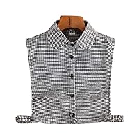 Women's Stylish Detachable Half Shirt Blouse False Collar Small Grid Plaid Shirt Collar Fake Collar Dickey Collar