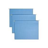 Smead Colored Hanging File Folder with Tab, 1/5-Cut Adjustable Tab, Letter Size, Blue, 25 per Box (64060)