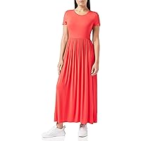 Women's Short-Sleeve Waisted Maxi Dress (Available in Plus Size)
