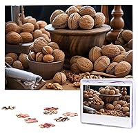 Walnut Nuts Print Puzzles Personalized Puzzle for Adults Wooden Picture Puzzle 1000 Piece Jigsaw Puzzle for Wedding Gift Mother Day