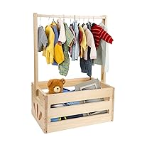 Wooden Baby Shower Crate Closet, Baby Basket with Handle Baby Clothes Rack for Crate Baby Storage Crate Hamper Pregnancy Gifts for New Born Baby Shower New Parents