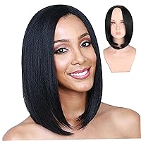 womens short hair wig Short Bob Wig for Women 13inch Straight Black Front Wig Natural Color U Shape Wig with Breathable Human Hair Wig