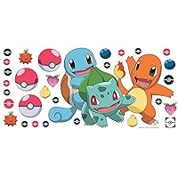 RMK5361GM Pokémon Squirtle, Charmander, and Bulbasaur Peel and Stick Giant Wall Decals