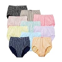 Nissen Women's Panties Set of 10, Full Coverage, High Waist, 100% Cotton, Elastic Does Not Dig Into The Skin, Plus Size