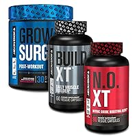 Jacked Factory N.O. XT Nitric Oxide Supplement, Growth Surge Post Workout Muscle Builder, Build XT Muscle Builder