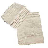 OsoCozy Unbleached Prefold Cloth Diapers 100% Cotton, Durable, Soft, Absorbent, Sustainable & Economical - dims, Fits size range. - (Size)