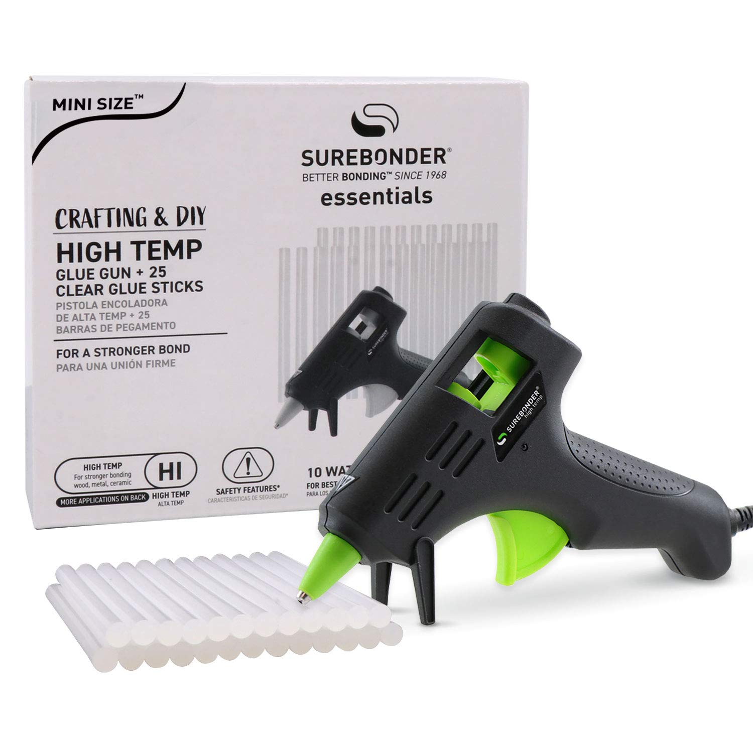 Hot Glue Gun, Surebonder Mini Size 10W High Temperature Glue Gun Kit with 25 Glue Sticks