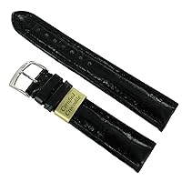 Morellato 18mm Genuine Certified Crocodile Black Heavy Padded Stitched Watch Band Regular -992