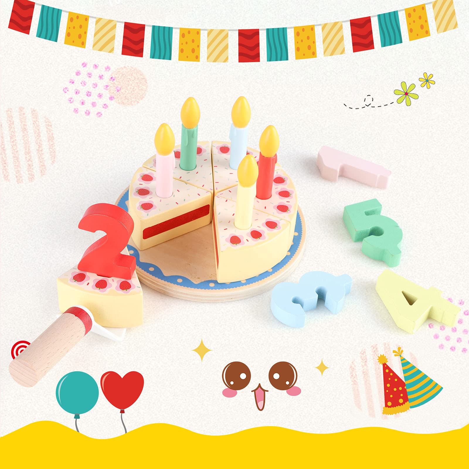 Viga Toys Wooden Birthday Cake - Kids Toys from Soup Dragon UK