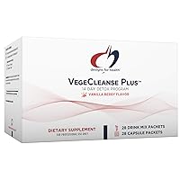 Designs for Health VegeCleanse Plus 14 Day Detox Program - Promotes Healthy Liver Function + Metabolic Cleanse with Antioxidants + Herbs, Vegetarian (28 Protein Powder Drink Mixes + 28 Vitamin Packs)