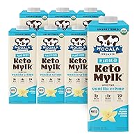Mooala – Organic Vanilla Crème Keto Mylk, 1L (Pack of 6) – Shelf-Stable, Keto-certified, Non-Dairy, Gluten-Free, Plant-Based Milk With < 1g Carb per Serving