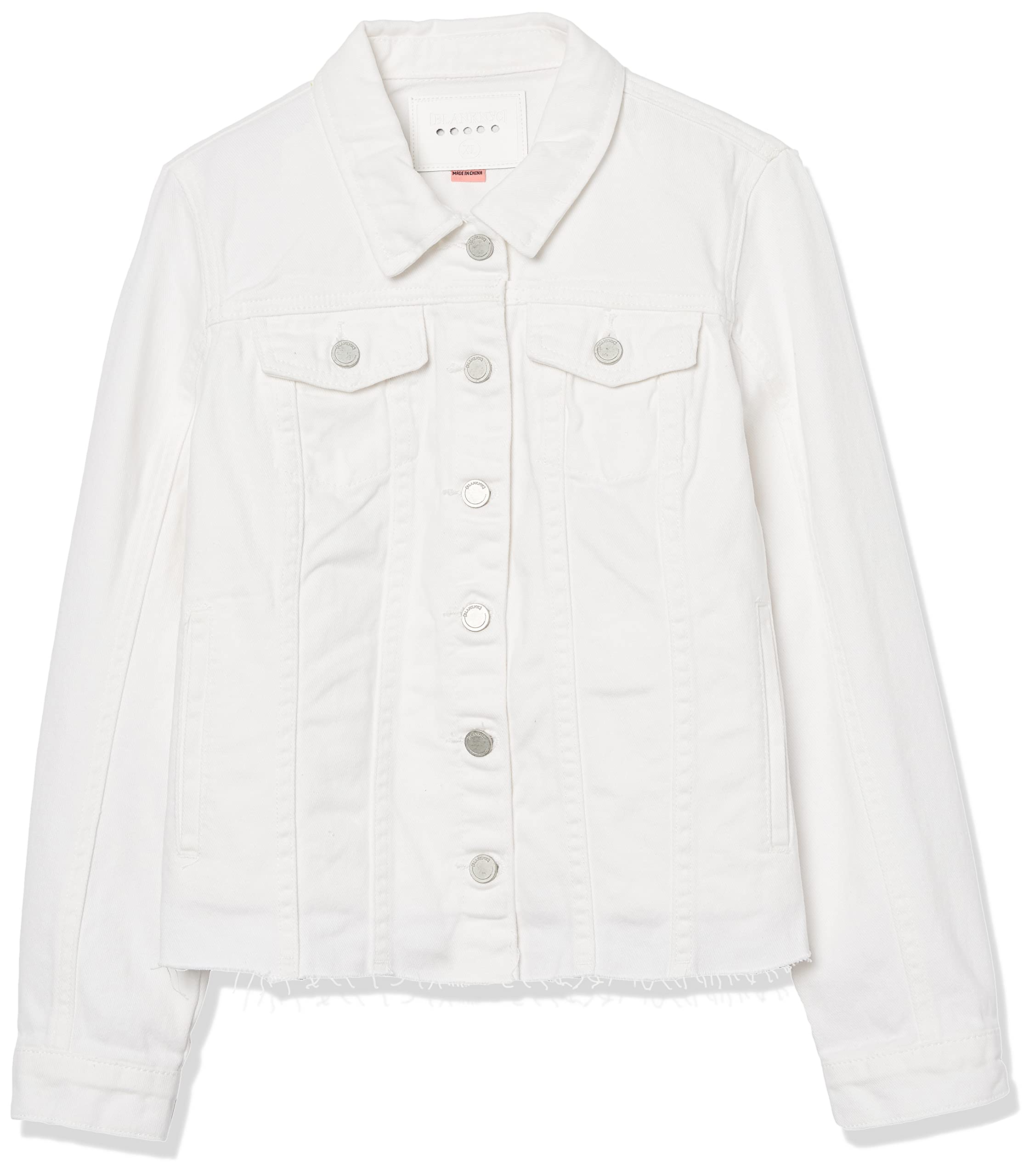 [BLANKNYC] girls Denim Jacket With Fray Hem Finish, Comfortable & Stylish Coat