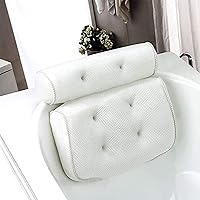 Non Slip Bath Pillow,Ergonomic Bath Cushion,Home Spa Pillow with 4D Air Mesh Technology,for Tub Neck and Back Support