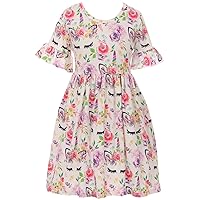Short Sleeve Unicorn Print One Piece Casual Dress Special Occasion Dress 2t-8