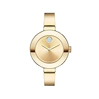 Movado Women's BOLD Bangles Yellow Gold Watch with a Flat Dot Sunray Dial, Gold (Model 3600201)