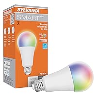Sylvania WiFi LED Smart Light Bulb, 14.5W, Full Color and Tunable White A21, Dimmable, for Alexa, Siri Shortcuts, and Google Home Only - 1 Pack (75806)