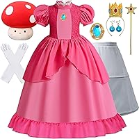Princess Dresses for Girls Kids, Princess Costume Cosplay Halloween Party Dress Up Accessories Crown