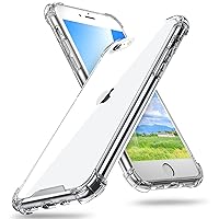 ORIbox for iPhone SE 3/2 Case Clear,with 4 Corners Shockproof Protection,iPhone 8/7 Clear Case for Women Men Girls Boys Kids,Case for iPhone SE Phone Clear