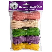 SuperMoss (40507) Raffia Craft Kit - Spring, April (Dusty Rose, Natural, Basil, Lavender, Yellow), 16 cu in. (5 Pack)