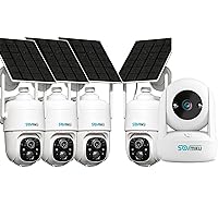 SOVMIKU Indoor CB2 and Outdoor 4CQ1 AI 2K Solar Security Camera Wireless Outdoor, Battery Powered Cam, Two Way Audio,PIR Motion Detection, 360° View Pan/Tilt,Easy to Setup,Color Night Vision