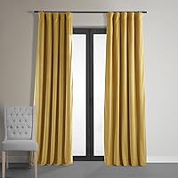 HPD Half Price Drapes Signature Velvet Thermal Blackout Curtains for Living Room 84 Inch Long (1 Panel) Rod Pocket Insulated Blackout Curtains for Bedroom Window Curtains, 50W x 84L, Fool's Gold