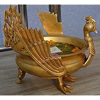 Aakrati Festive Decoration Brass Metal Home/Event Decor Hand Carved Urli/Pot