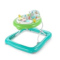 Bright Starts Tiny Trek 2-in-1 Baby Activity Walker with -Toy Station, Adjustable Height and Easy-Fold Frame, Jungle Vines Age 6 Months+