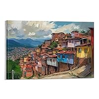 Medellin Colombia Canvas Art Paper Prints Colombian Gift For Colombian Home Decoration Canvas Painting Posters And Prints Wall Art Pictures for Living Room Bedroom Decor 12x18inch(30x45cm) Frame-styl