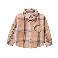 Boys Surf Tee Kids Toddler Flannel Shirt Jacket Plaid Long Sleeve Lapel Button Down Shacket Baby Boys Girls