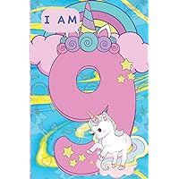 Kids Birthday Gift 9 Year Old: Cute Unicorn Lined and Blank Pages Journal for Girls