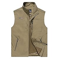 Flygo Men's Lightweight Outdoor Travel Work Fishing Vest With Multi-Pockets