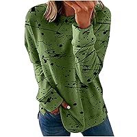 Ceboyel Womens Long Sleeve Shirts Striped Print Casual Tops Round Neck Tunic Blouse Trendy Fall Fashion Clothing 2023