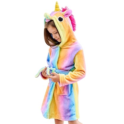 Doctor Unicorn Soft Unicorn Hooded Bathrobe Sleepwear - Unicorn Gifts for Girls