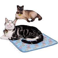 NACOCO Pet Cooling Mat Cat Dog Cushion Pad Summer Cool Down Comfortable Soft for Pets and Adults (L, Blue)