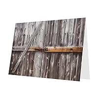 Old Wooden Barn Door Blank Greeting Cards With White Envelopes 4 X 6 Inch Thank You Cards For All Occasions, Christmas Holiday Wedding Birthday