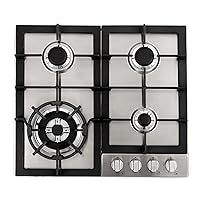 COSMO 640STX-E 24 in. Gas Cooktop with 4 Sealed Burners, Drop-In Counter-Top Cooker Cooktop with Cast Iron Grate and Melt-Proof Metal Knobs in Stainless Steel