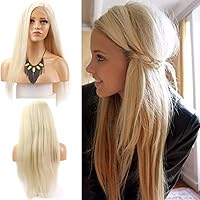 10A Glueless Full Lace #60 Platinum Blonde Human Hair Wigs with Baby Hair Pre Plucked Brazilian Virgin Hair 130% Density for Women