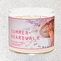 Bath & Body Works, White Barn 3-Wick Candle w/Essential Oils - 14.5 oz - 2022 Early Summer Scents! (Summer Boardwalk)