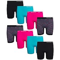 Reebok Girls' Underwear - Long Leg Seamless Playground Shorts (8 Pack)