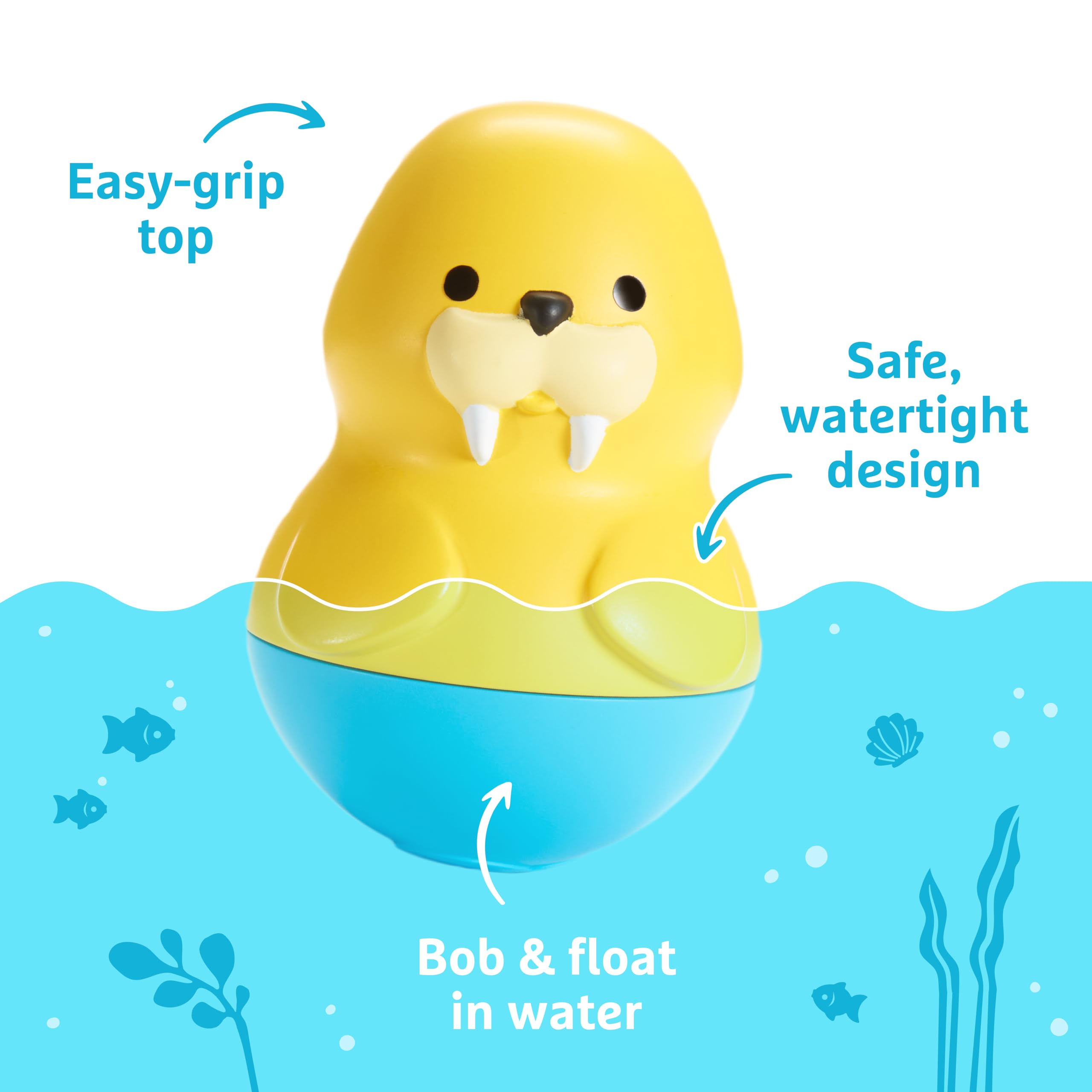 Munchkin® Bath Bobbers Mold Free Baby and Toddler Bath Toy, 6+ Months, Dolphin/Walrus