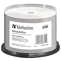 Verbatim 43745 52x CD-R DataLifePlus Inkjet Professional - 50pk Spindle