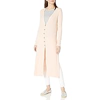 Three Dots Women's Ribbed Long Cardigan with Slits