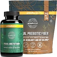 Primal Harvest Primal Multivitamin & Primal Prebiotic Fiber with Organic Acacia and Baobab Superfood Powder with Probiotics
