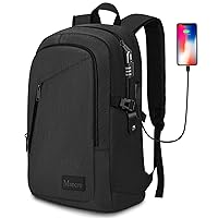 Business Travel Laptop Backpack, Anti Theft Slim Laptop Bag with USB Charging Port for Men and Women, Tech Computer Bag Fits 15.6 Inch Laptop and Notebook (Black)