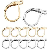 Earring Hooks .FANMAOUS 200pcs Hypoallergenic Earring Hooks, Leverback Earwire French Hook with Open Loop for Earring Designs Jewelry Findings (Golden and Silver)