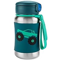 Skip Hop Toddler Sippy Cup with Straw, Sparks Stainless Steel Straw Bottle, Truck