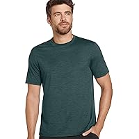 Jockey Men's Activewear Space Dye Crew Tee, Tropical Green, M