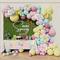 Easter Balloon Arch Garland Kit 159pcs for Little Bunny Baby Shower Girls Birthday Spring Pastel Rabbit Daisy Egg Hunt Party Decorations (Pastel)