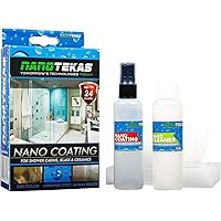 Nano Glass Coating 2-in-1 Kit - Shower Glass and Ceramic protector. Water Repellent spray for glass and Glass Guard for shower doors - Shield against soap residue and hard water stains