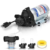 Industrial Diaphragm Water Pump 2088-594-154, 198GPH, 115V AC, 1/2in, Portable Electric Utility Water Pump 45PSI/3.1Bar, 3.3GPM/11.4LPM, Fit for Beverage and Water Applications, Water Pressure